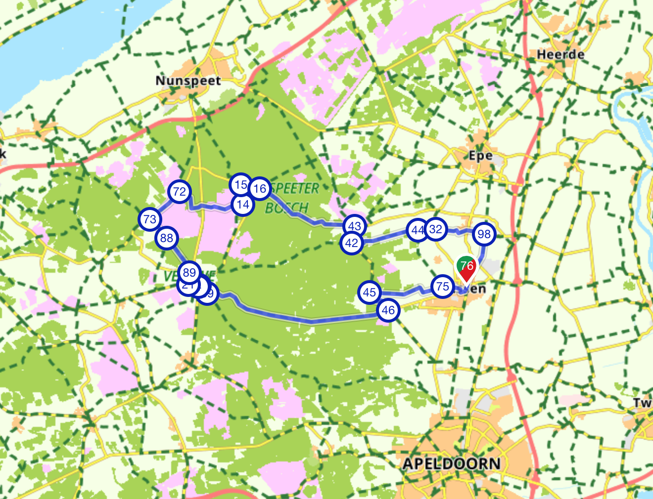 De Elspeter Heide Route 44 km